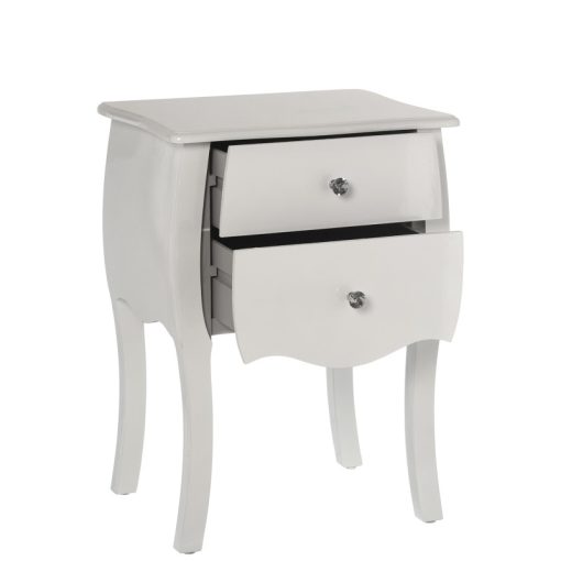 Mesa de Cabeceira  com 2 Gavetas Madeira Branco 45x36x62cm, Madeira: Abeto+dm - Image 3