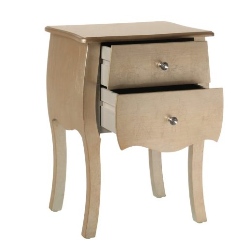 Mesa de Cabeceira  com 2 Gavetas Madeira Champagne 45x36x62cm, Madeira: Abeto+dm - Image 3