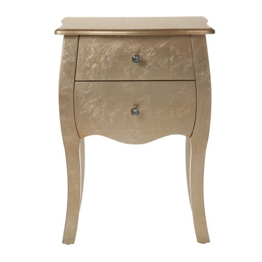 Mesa de Cabeceira  com 2 Gavetas Madeira Champagne 45x36x62cm, Madeira: Abeto+dm - Image 4