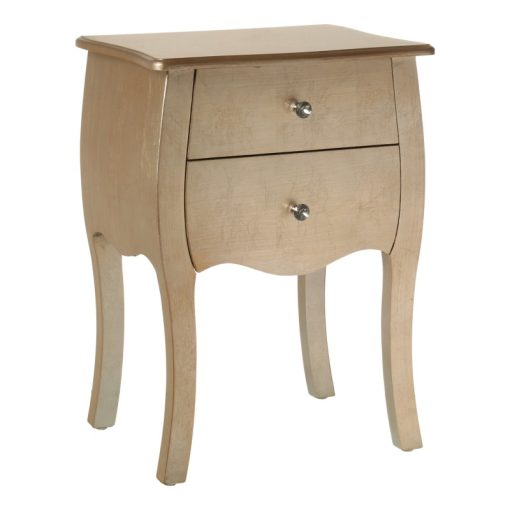 Mesa de Cabeceira  com 2 Gavetas Madeira Champagne 45x36x62cm