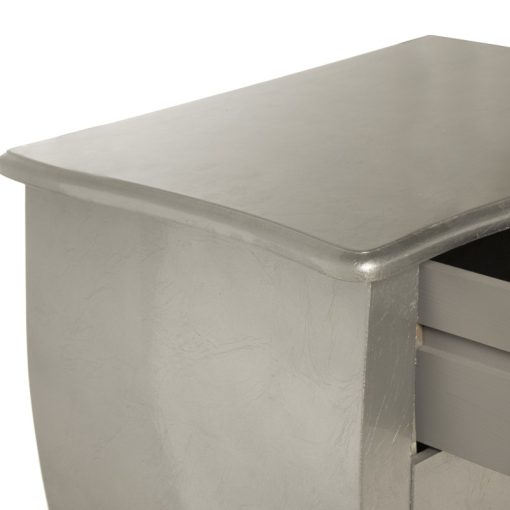 Mesa de Cabeceira  com 2 Gavetas Madeira Prata 45x36x62cm, Madeira: Abeto+dm - Image 5
