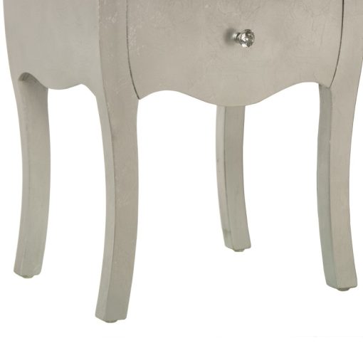 Mesa de Cabeceira  com 2 Gavetas Madeira Prata 45x36x62cm, Madeira: Abeto+dm - Image 6