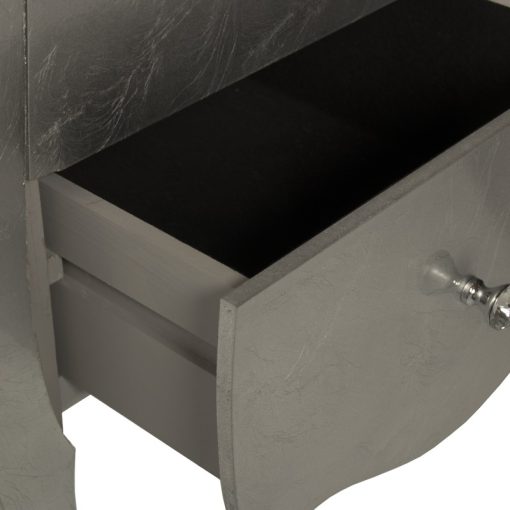 Mesa de Cabeceira  com 2 Gavetas Madeira Prata 45x36x62cm, Madeira: Abeto+dm - Image 7
