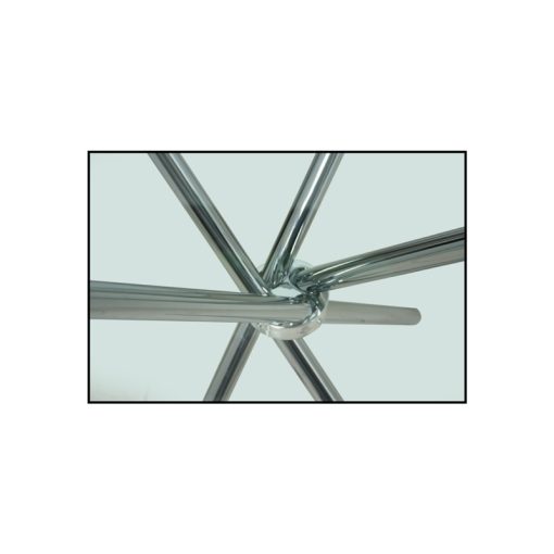 Mesa de Jantar Cristal 100cm  com Pés Metal Cromado 100x76cm-cristal Templ:10mm - Image 3