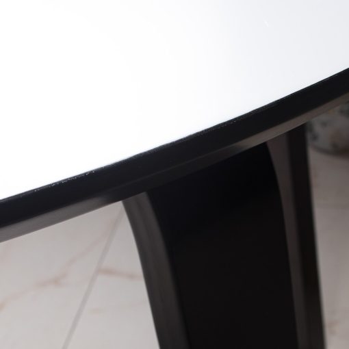 Mesa de Jantar Madeira Branco+canto Negro/Pés Mad.negro+91194 100x76cm, Tablero:dm 25mm - Image 6