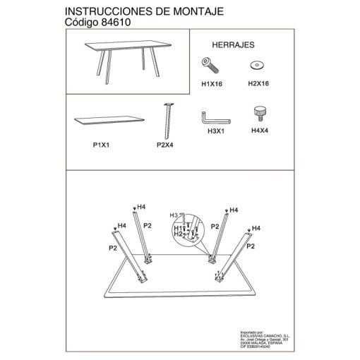 Mesa de Jantar Madeira Pés Metal,tabler:dm+melamina+pv 160x90x76cm - Image 5
