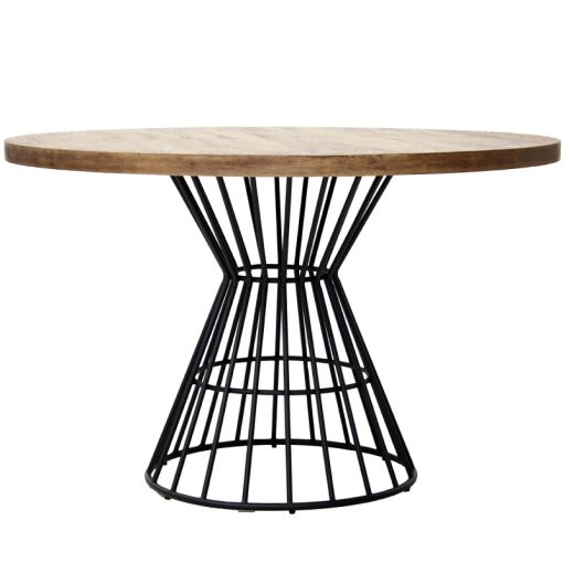 Mesa de Jantar Madeira  com base Metal Negro +84216 120x76cm Madeira:dm+chapa Pin - Image 6