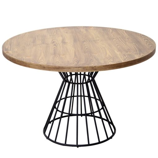 Mesa de Jantar Madeira  com base Metal Negro +84216 120x76cm Madeira:dm+chapa Pin