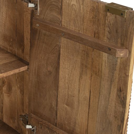 Movél Auxiliar Em Madeira De Mango Envernizada Escuro  com 2 Portas, Pés De Ferro 75x40x150cm Alt. Pés:62cm - Image 6