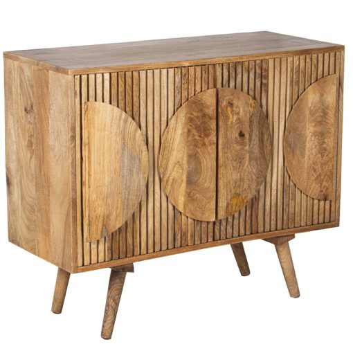 Móvel De Entrada Em Madeira De Mango  com 2 Portas 95x40x80cm