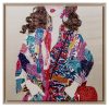 Mulher Estampada Em Lona 80x80 Cm. Ps Quadro