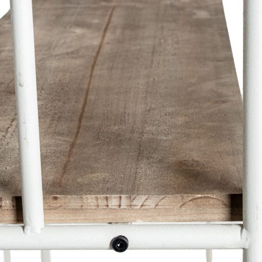 Prateleira De 4 Níveis Em Madeira E Metal Branco 100x30x170cm - Image 7