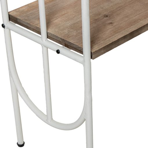 Prateleira De 4 Níveis Em Madeira E Metal Branco 100x30x170cm - Image 8
