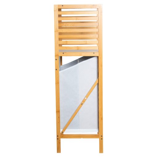 Prateleira De Banho Em Madeira Branca/natural com cesto+2 Prateleiras 38x30x95cm, Montagem Necessária - Image 4