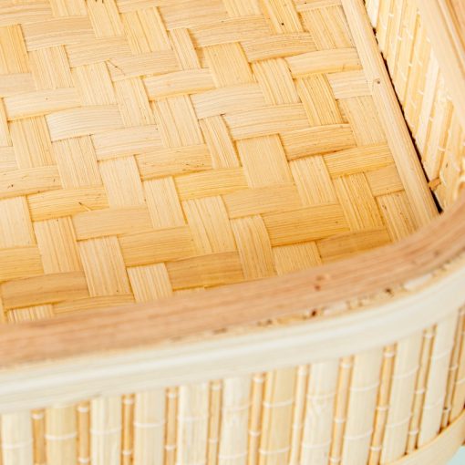 Prateleira De Chão Com 3 Cestos Em Bambu/ratão 34x23x80cm Cesto:32x23x8,5cm - Image 4