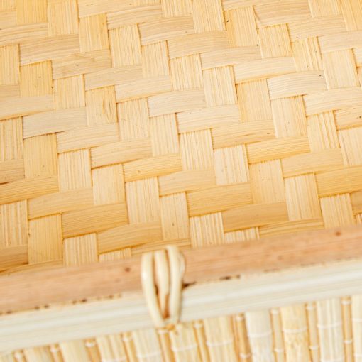 Prateleira De Chão Com 3 Cestos Em Bambu/ratão 34x23x80cm Cesto:32x23x8,5cm - Image 5