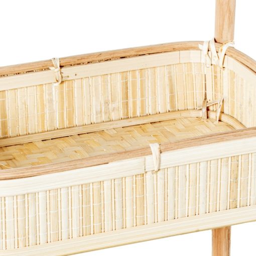 Prateleira De Chão Com 3 Cestos Em Bambu/ratão 34x23x80cm Cesto:32x23x8,5cm - Image 6