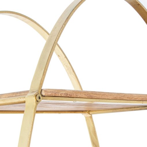 Prateleiras Em Metal Dourado  com níveis Em Madeira De Mango 91x36x180cm - Image 5