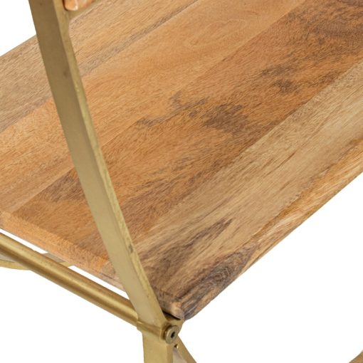 Prateleiras Em Metal Dourado  com níveis Em Madeira De Mango 91x36x180cm - Image 8