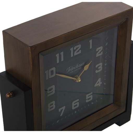Relógio De Mesa Metal Castanho/Preto, Pila: 1xaa No Incluida 34x10x34cm, Esfera: 22x22cm - Image 4