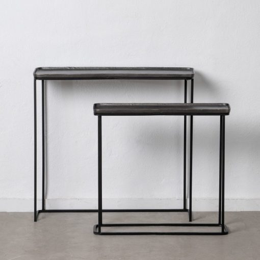 S/2 Consola Cinza-Escuro Metal Entrada 84 X 26 X 78 Cm - Image 8