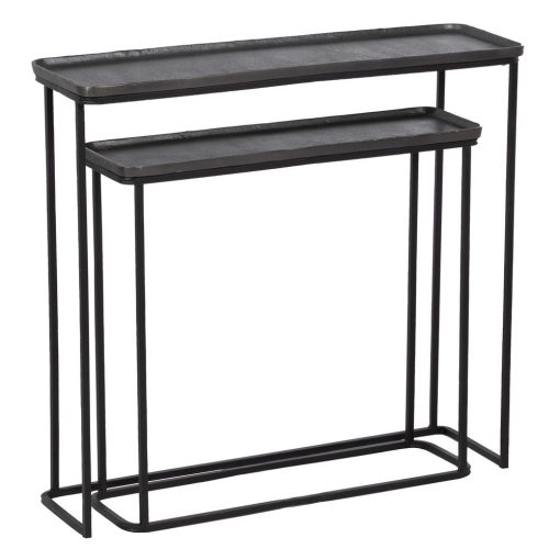 S/2 Consola Cinza-Escuro Metal Entrada 84 X 26 X 78 Cm - Image 5