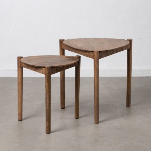 S/2 Mesa Auxiliar Natural Madeira Mango 58 X 56 X 56 Cm - Image 13