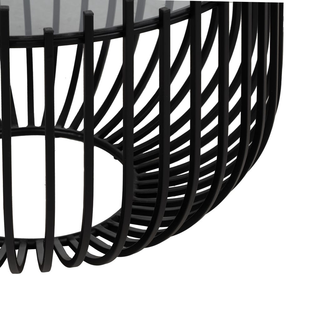 S/2 Mesa De Cafe Preto Metal-Cristal 68 X 68 X 45 Cm - Image 7