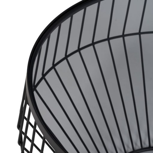 S/2 Mesa De Cafe Preto Metal-Cristal 73 X 73 X 40 Cm - Image 15