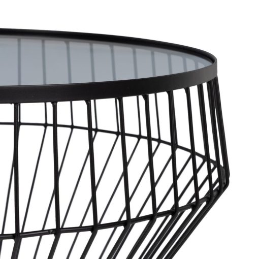 S/2 Mesa De Cafe Preto Metal-Cristal 73 X 73 X 40 Cm - Image 8