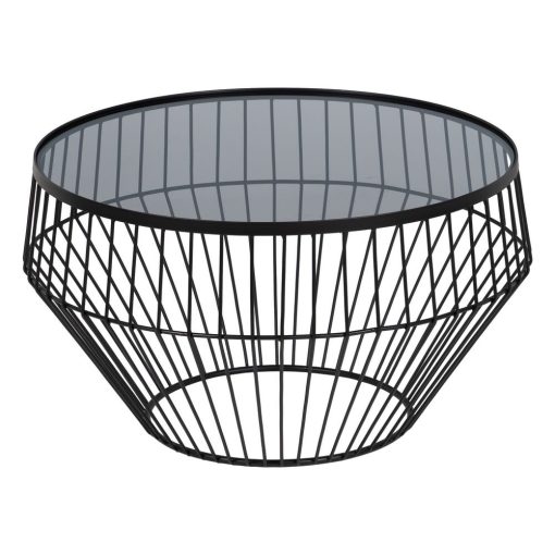 S/2 Mesa De Cafe Preto Metal-Cristal 73 X 73 X 40 Cm - Image 4