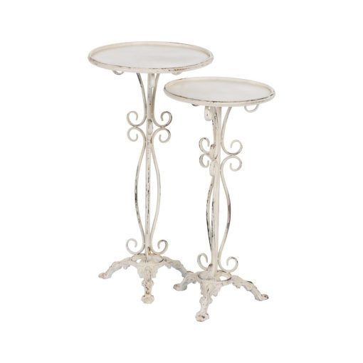 S/2 Mesinhas Creme Metal 40 X 40 X 77 Cm - Image 4