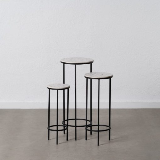 S/3 Mesinhas Preto-Gray Metal 30 X 30 X 71 Cm - Image 12