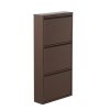 Sapateira Metálica 3 Gavetas Marrom Escuro Mate 50x15x103cm