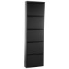 Sapateira Metálica 3 Gavetas Preto Mate 50x15x170cm