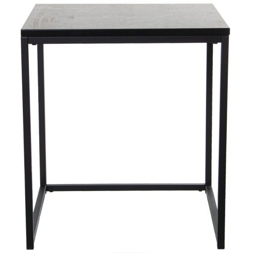 Set 2 Mesas Auxiliares Metal/ Madeira Acabado Mármore Negro 45x45x50cm+35x35x40cm - Image 7