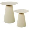 Set 2 Mesas De Apoio Em Metal Branco 45x50+39x41cm