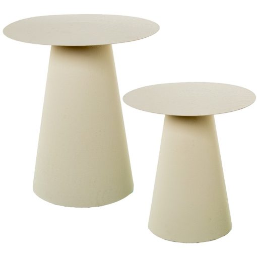 Set 2 Mesas De Apoio Em Metal Branco 45x50+39x41cm