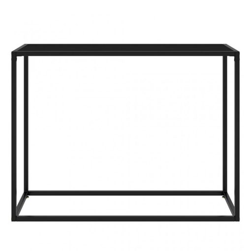 Set 2 Mesas Entrada Metal Negro  com cristal Negro 90x28x81cm+84x25x75cm - Image 2