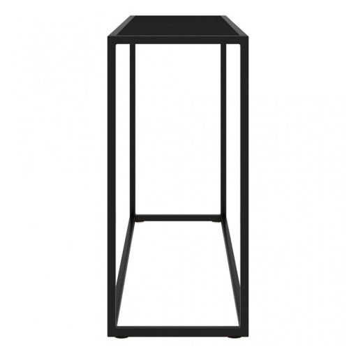 Set 2 Mesas Entrada Metal Negro  com cristal Negro 90x28x81cm+84x25x75cm - Image 3