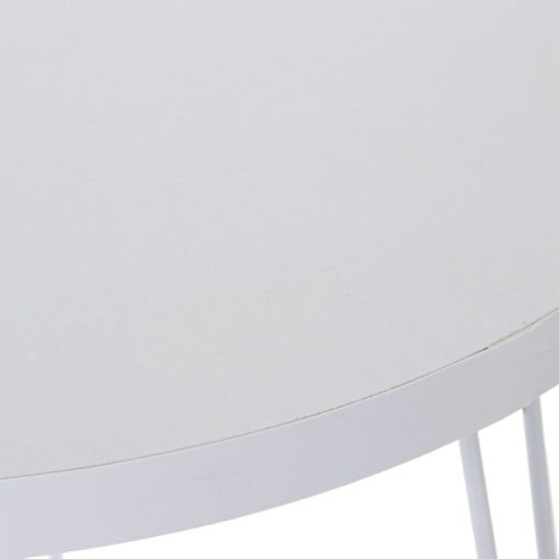 Set 3 Mesas Aux. Madeira/metal Branco +72284 Requer Montagem 38x53+38x49+38x45cm - Image 2