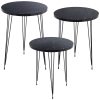 Set 3 Mesas Aux. Madeira/metal Negro +72286