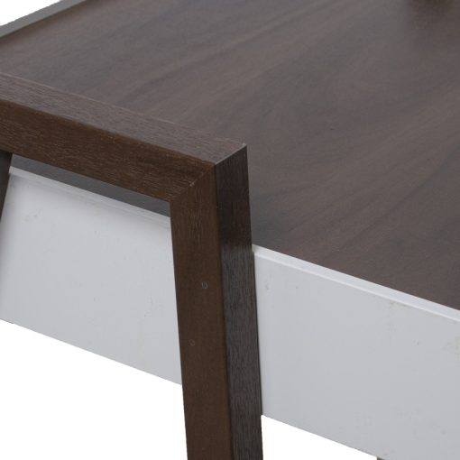 Set 3 Mesas Auxiliar Madeira Nogueira/Branco Dm+Nogueira Req.montaj 56x35x44cm, Tabl:50x35cm - Image 3