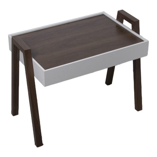 Set 3 Mesas Auxiliar Madeira Nogueira/Branco Dm+Nogueira Req.montaj 56x35x44cm