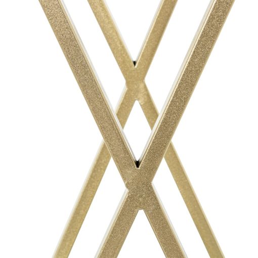 Set 3 Mesas De Apoio Vidro E Metal Dourado 33x33x70+29x29x63+25x25x57cm - Image 2