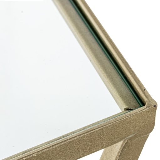 Set 3 Mesas De Apoio Vidro E Metal Dourado 33x33x70+29x29x63+25x25x57cm - Image 4