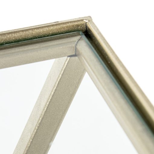 Set 3 Mesas De Apoio Vidro E Metal Dourado 33x33x70+29x29x63+25x25x57cm - Image 5