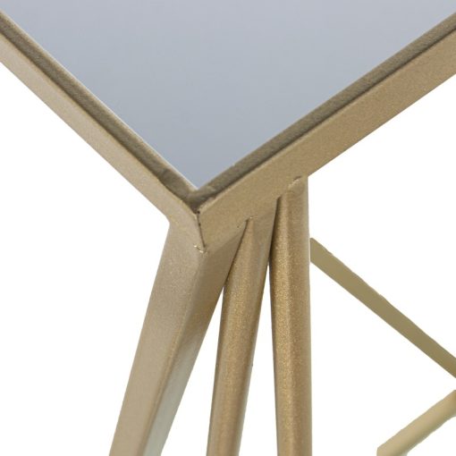 Set 3 Pedestales Metal Dorado 33x33x76+28x28x66+23x23x56cm - Image 5