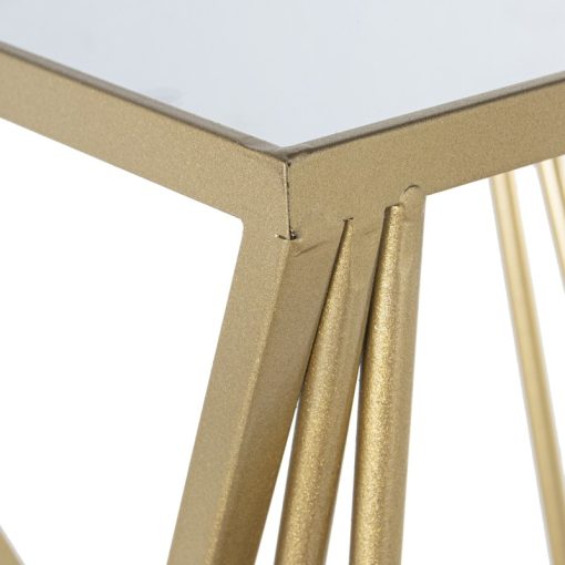 Set 3 Pedestales Metal Dorado 33x33x76+28x28x66+23x23x56cm - Image 6