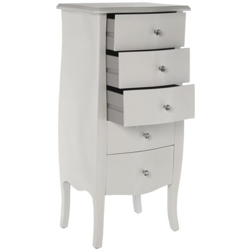 Sifonier 5 Gavetas Madeira Branco 48x36x100cm, Madeira:abeto+dm - Image 3